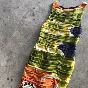 Bold Floral Abstract Body-Con Sexy Pleats